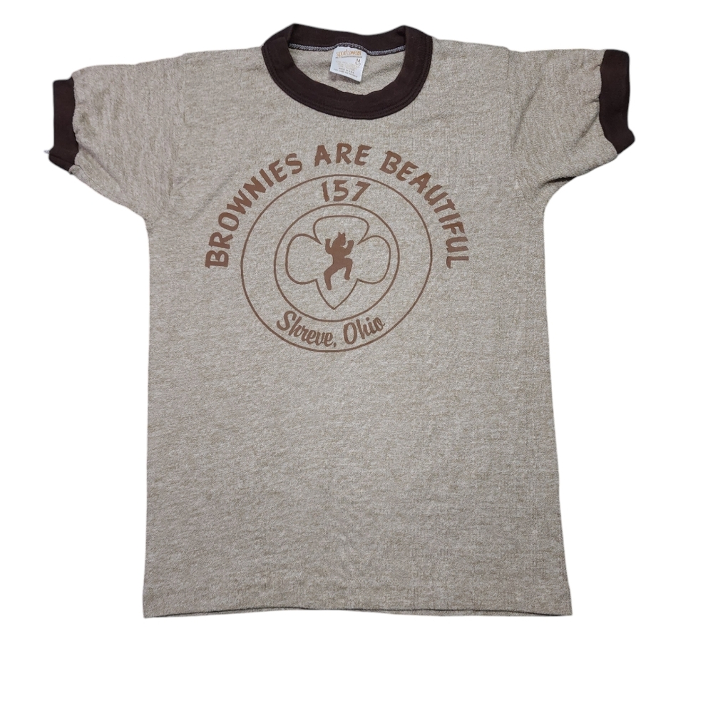 Vtg Youth Brownies are Beautiful Ringer t-shirt Size Medium 10/12
